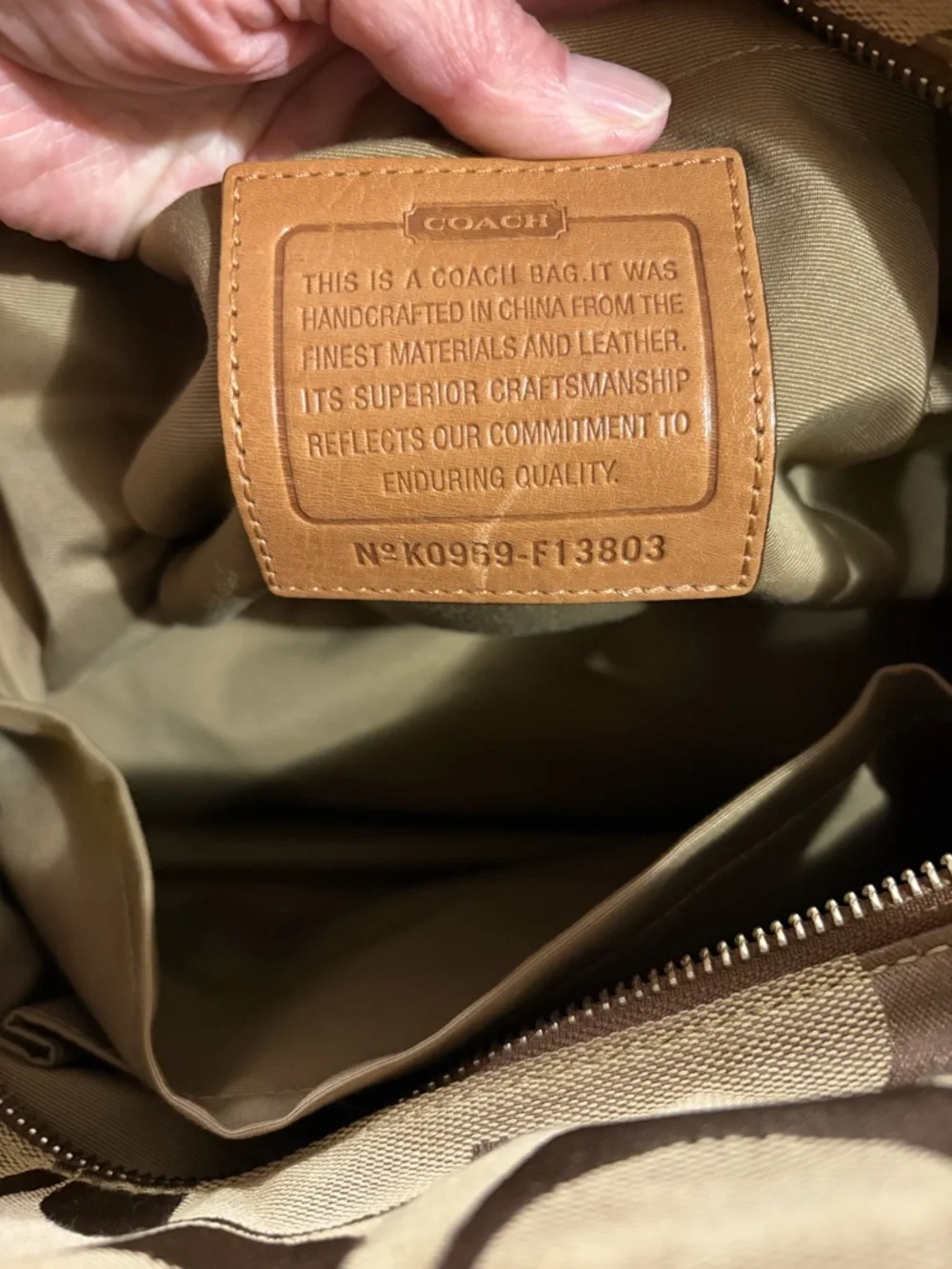 Coach Brown Signature Canvas Tote with Yellow Trim
